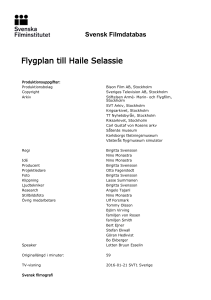 Svensk Filmdatabas - Flygplan till Haile Selassie