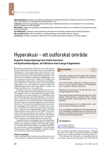 Hyperakusi – ett outforskat område