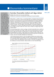 Svenska finansiella institut och låga räntor