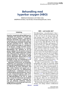 Behandling med hyperbar oxygen (HBO) – Läkemedelsboken 2014