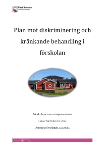 plan mot diskriminering och kränkande bahandling i förskolan,