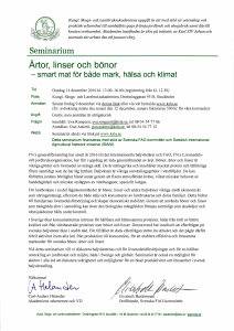 Bönor och linser - Swedish International Agricultural Network Initiative