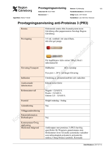 Provtagningsanvisning anti-Proteinas 3 (PR3)
