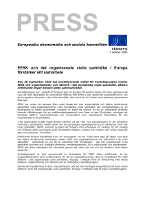 EESK och det organiserade civila samhället i Europa förstärker sitt