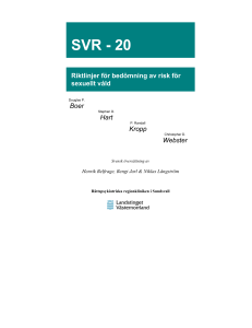SVR-20 Bedömning av risk för framtida sexuellt våld
