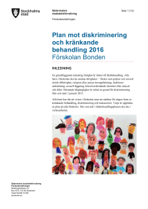 Plan mot diskriminering och kränkande behandling 2016 Förskolan
