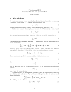 Föreläsning 21/9 Poissons ekvation och potentialteori Mats Persson