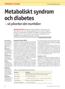 Metaboliskt syndrom och diabetes