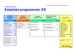 Fullständig programplan för Estetiska programmet