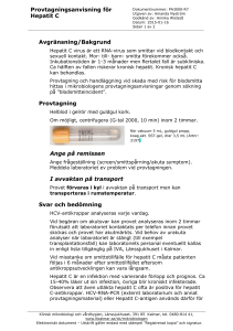 Provtagningsanvisning för Hepatit C Avgränsning/Bakgrund