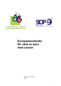Europastandarder för vård av barn med cancer