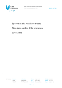 Systematiskt kvalitetsarbete Stenåsenskolan Kils kommun 2015-2016