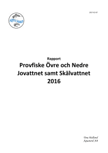 Provfiske Övre och Nedre Jovattnet samt Skälvattnet 2016