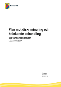 Plan mot diskriminering och kränkande behandling