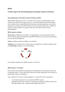 BPSD- Svenskt register för beteendemässiga och psykiska symtom