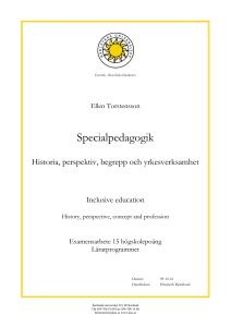 Specialpedagogik: Historia, perspektiv, begrepp och yrkesverksamhet