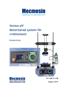 Mecmesin Vortex-dV Motoriserad system för vridmoment
