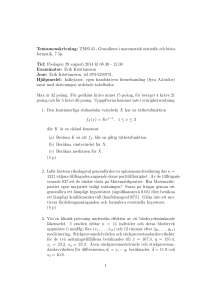 TMS145 - Grundkurs i matematisk statistik och