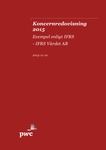 Koncernredovisning 2015 Exempel enligt IFRS