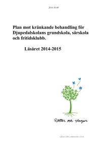 2014-10-09 Plan mot kränkande behandling för Djupedalskolans