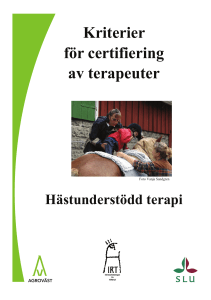 Kriterier för certifiering av terapeuter
