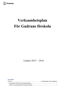 Verksamhetsplan För Gudruns förskola