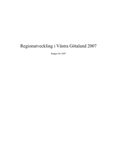 Regionutveckling i Västra Götaland 2007