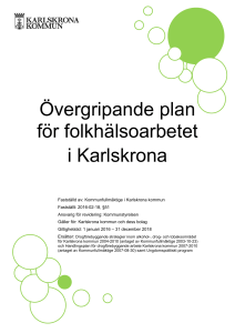 Övergripande plan för folkhälsoarbetet i Karlskrona