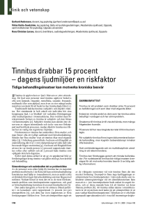 Tinnitus drabbar 15 procent – dagens ljudmiljöer