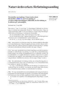 NFS 2008:10 Föreskrifter om ändring i Naturvårdsverkets föreskrifter