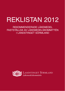 reklistan 2012 - Landstinget Sörmland