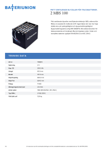 2 MBS 100 - Fritt ventilerade blyceller för truckbatterier.