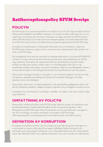 Antikorruptionspolicy KFUM Sverige