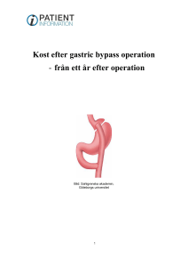 Kost efter gastric bypass operation - från ett år efter operation