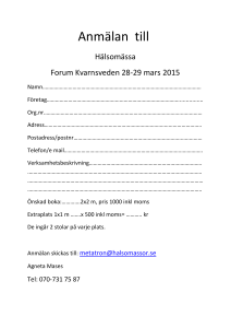 Forum Kvarnsveden Borlänge 28-29 mars 2015 , Lördag kl 10.00
