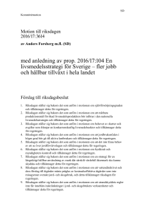 med anledning av prop. 2016/17:104 En livsmedelsstrategi för Sverige