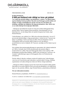 9 000 på Gotland mår dåligt av krav på jobbet