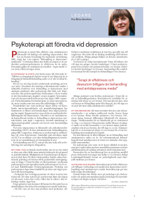 Psykoterapi att föredra vid depression