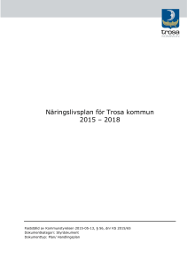 Näringslivsplan för Trosa kommun 2015 – 2018