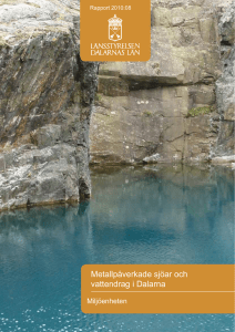 Metallpåverkade sjöar och vattendrag i Dalarna - EBH