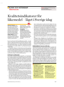 Kvalitetsindikatorer för läkemedel – läget i Sverige idag