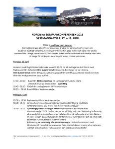 nordiska sommarkonferensen 2016 vestmannaeyjar 17.