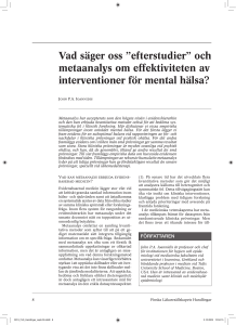 och metaanalys om effektiviteten av interventioner för mental hälsa?