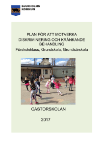 plan för att motverka diskriminering och kränkande behandling