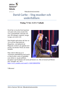 David Carbe – Ung musiker och underha llare.
