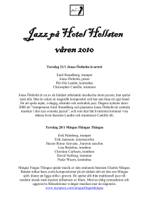 Jazz på Hotel Hellsten våren 2010