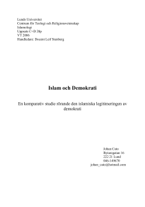 Islam och Demokrati - Lund University Publications