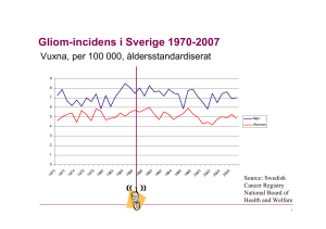 Gliom-incidens i Sverige 1970-2007