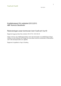 Kvalitetsrapport för avtalsåret 2012