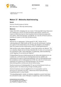 Motion 37 - Motverka diskriminering